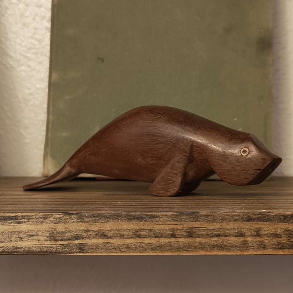 Handcrafted Wooden Seal Figurine